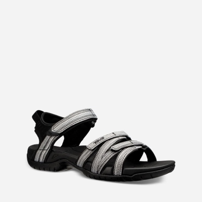 Teva Tirra - Women's Teva Hiking Sandals - Black White / Multicolor | India (LQFR90513)